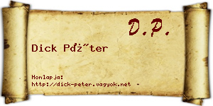 Dick Péter névjegykártya
