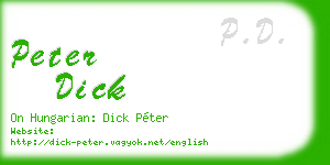 peter dick business card